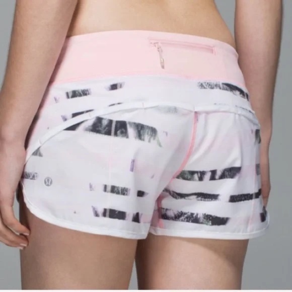 LULULEMON Run Speed Up Short Shorts 2.5" Sz 6 Sunset Stripe Dusty Pink - Picture 1 of 7
